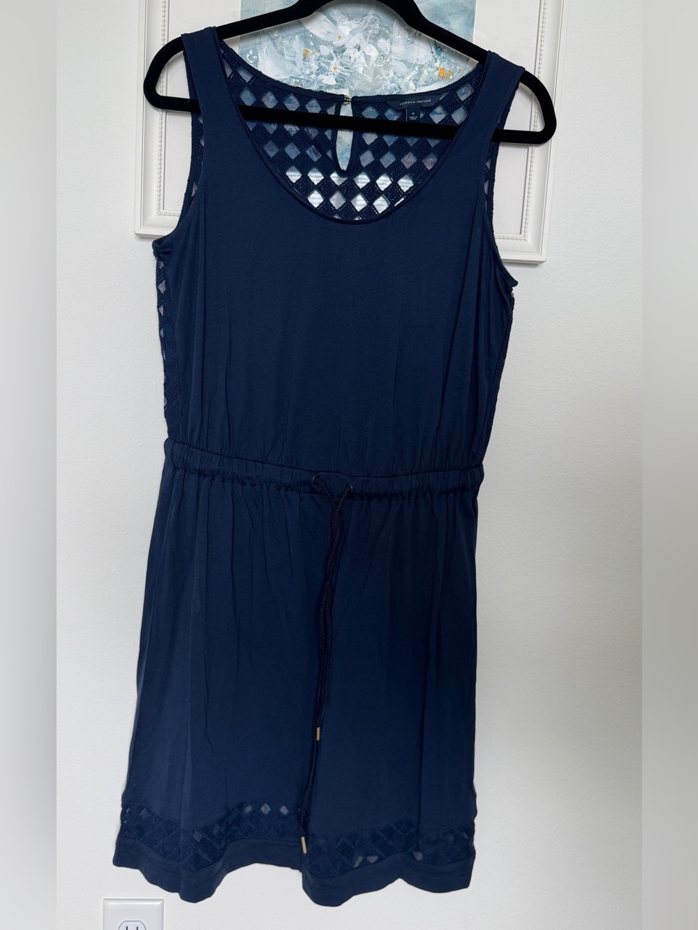 Tommy Hilfiger Navy Sleeveless Dress with Drawstring Waist NWT